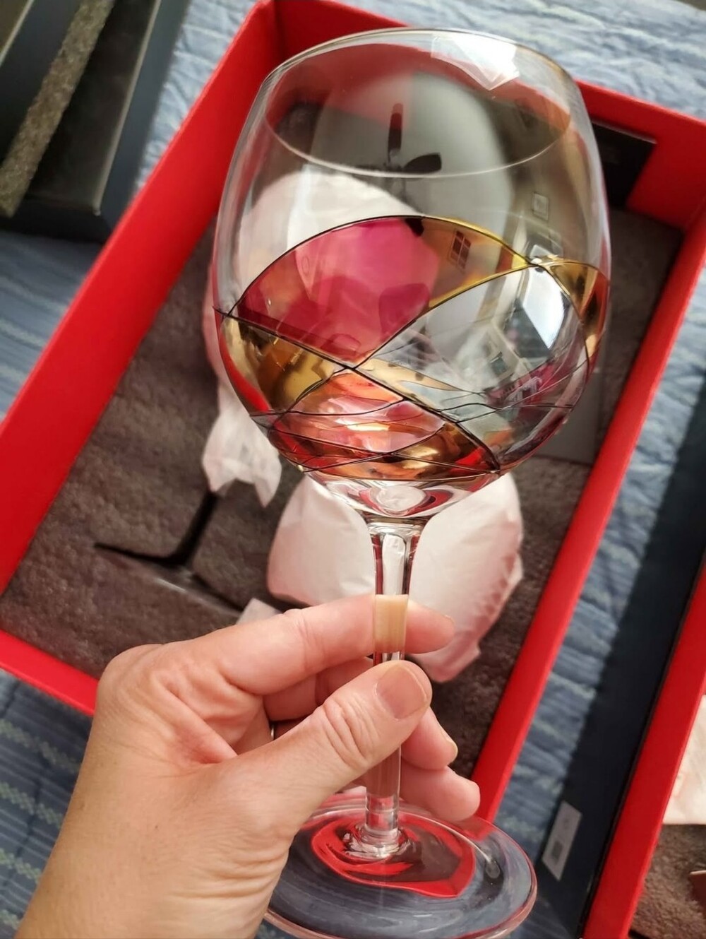 Set of 2 brand new Antoni Barcelona hand-blown wine glasses.